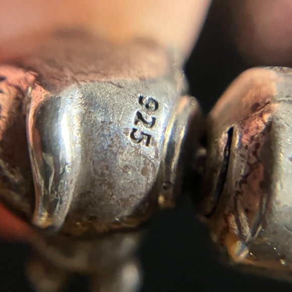 Pandora Bracelet with Sterling Charms Nana, Rhinestones, Hearts, Retired Beads - Picture 10 of 14